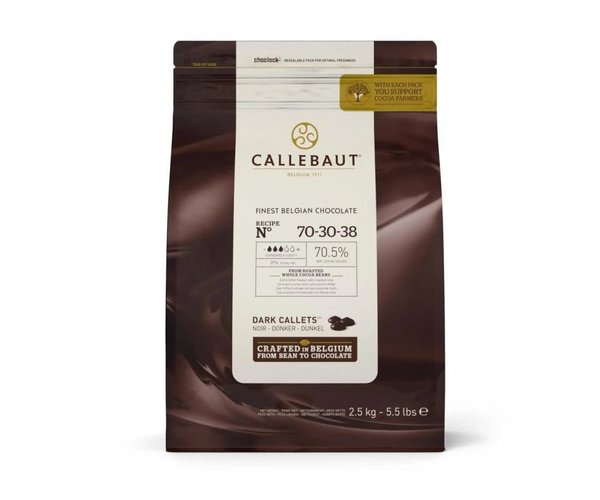 Шоколад черный горький 70,5%, таблетки, 2,5кг, Callebaut, Бельгия