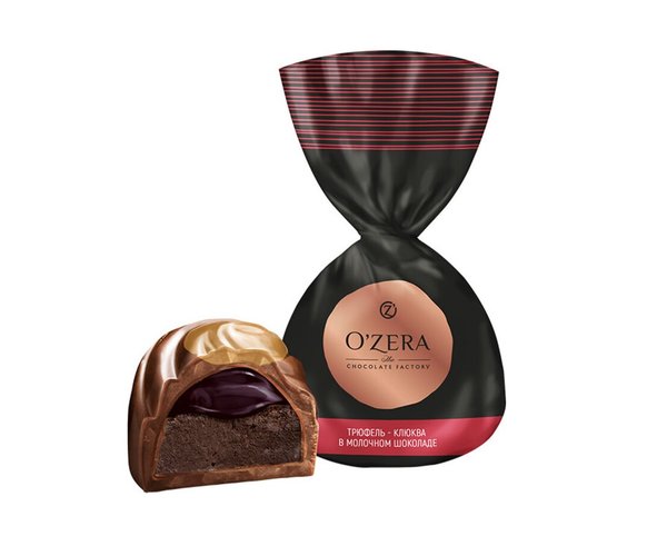 Конфеты шоколадные OZera трюфель - клюква в молочном шоколаде