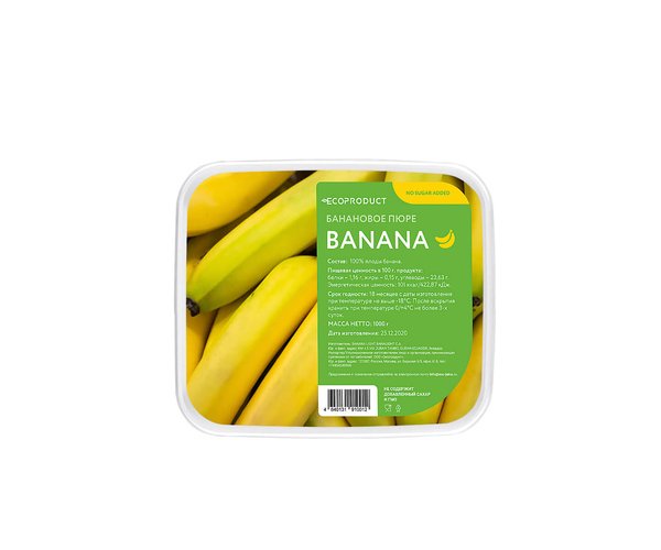 Банан замороженное пюре, ECO PRODUCT, без сахара